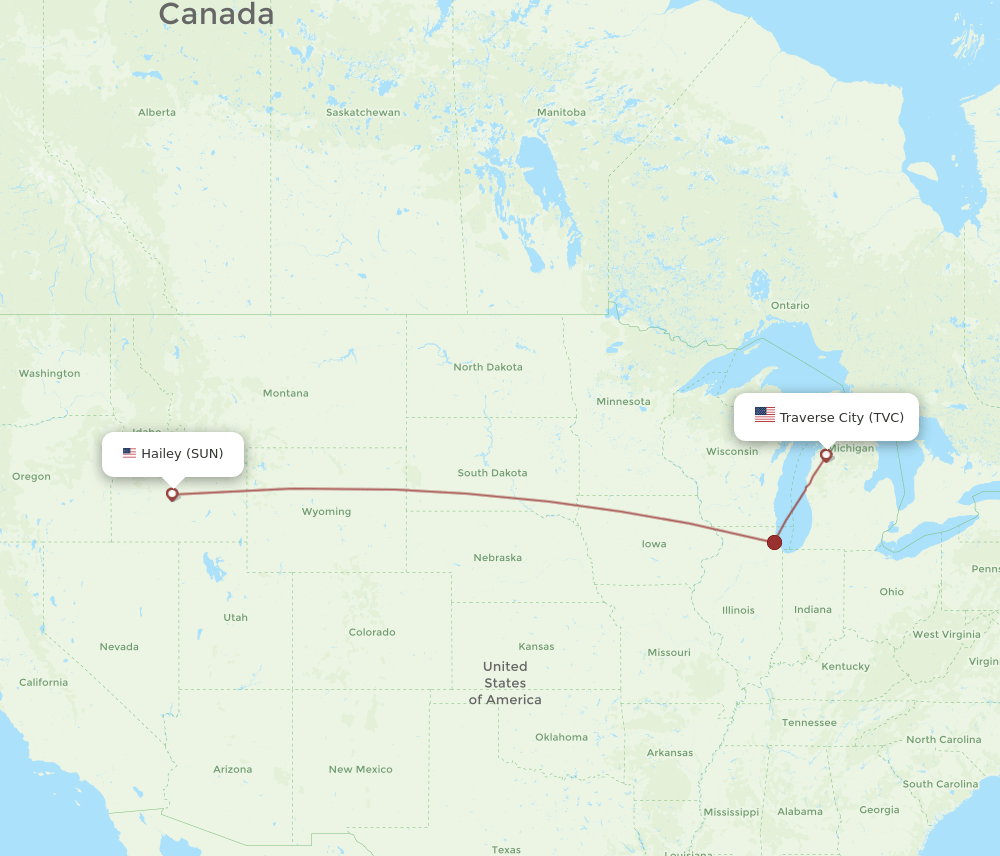 TVC-SUN flight routes