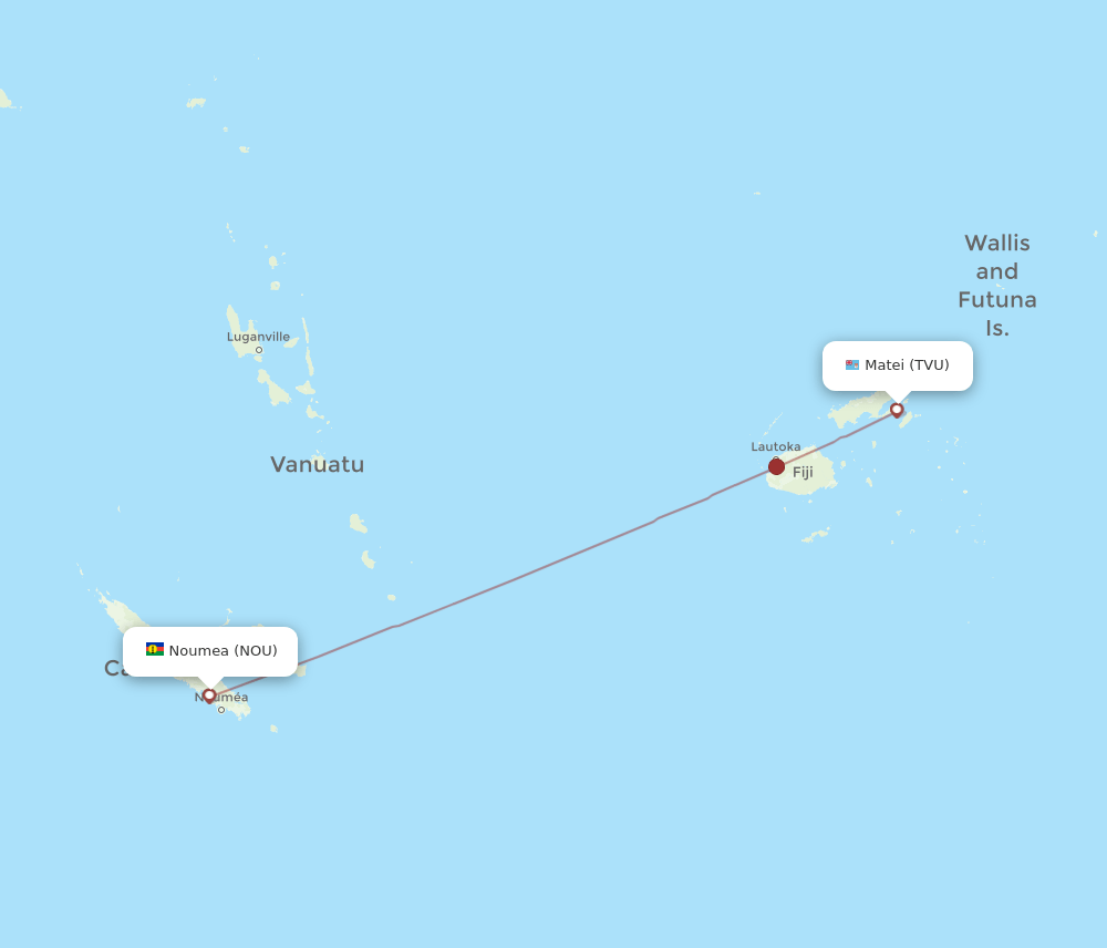 TVU-NOU flight routes