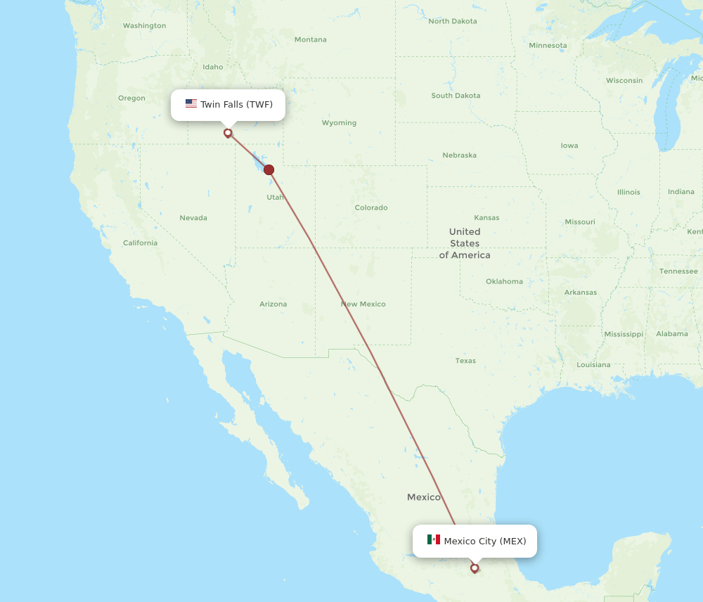 TWF-MEX flight routes