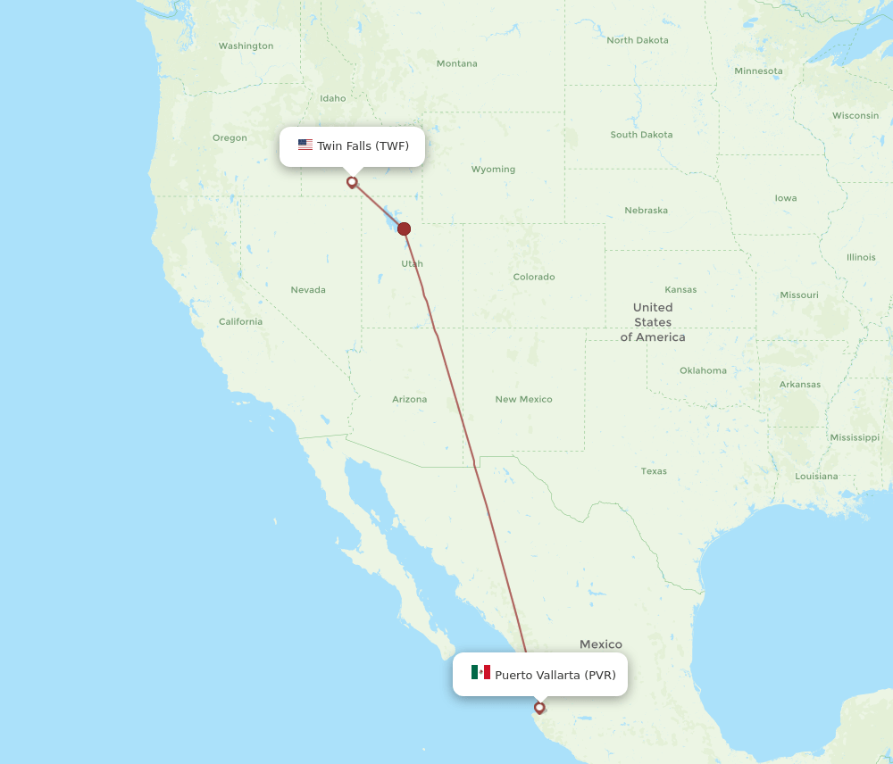 TWF-PVR flight routes