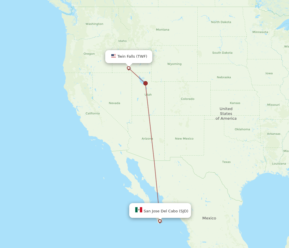 TWF-SJD flight routes