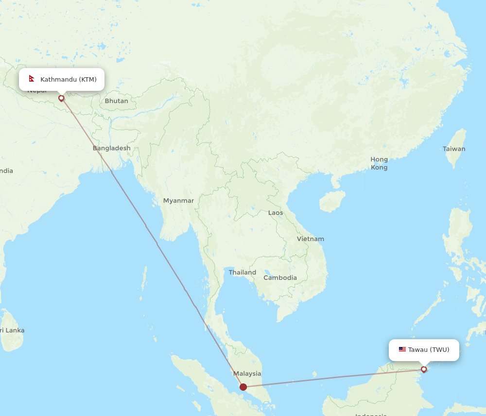 TWU-KTM flight routes