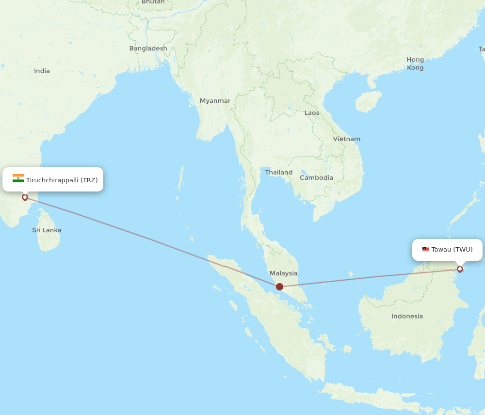 TWU-TRZ flight routes