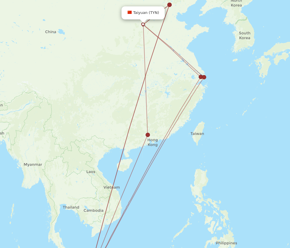 TYN to SIN flights and routes map