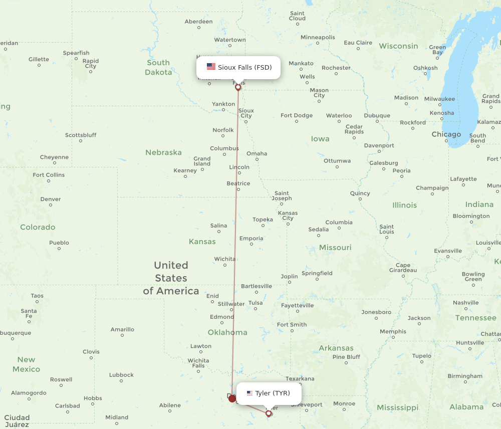 TYR-FSD flight routes