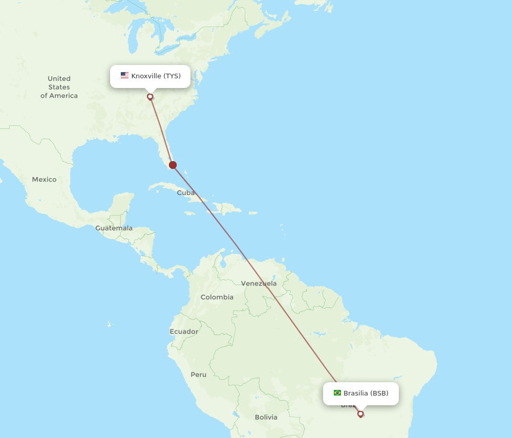 TYS-BSB flight routes