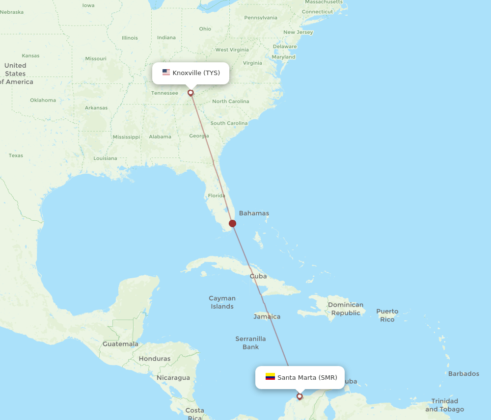 TYS to SMR flights and routes map