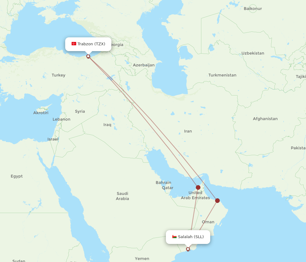 TZX-SLL flight routes