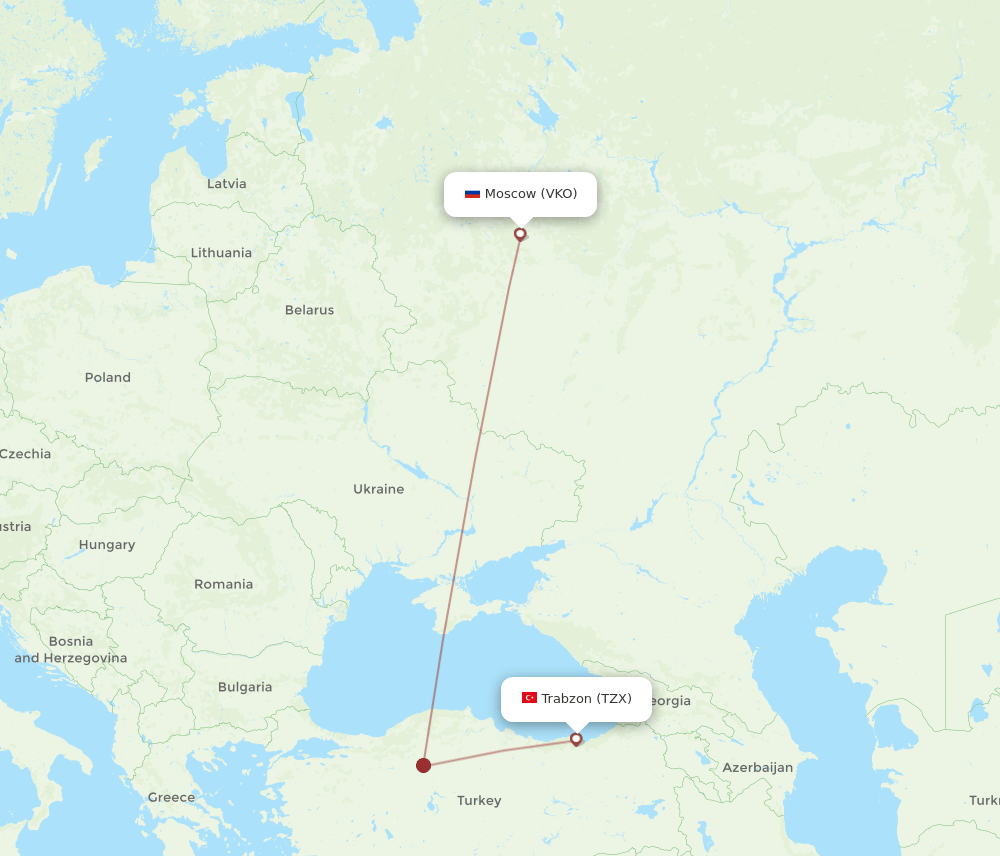 TZX-VKO flight routes