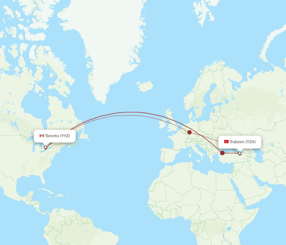 TZX-YYZ flight routes
