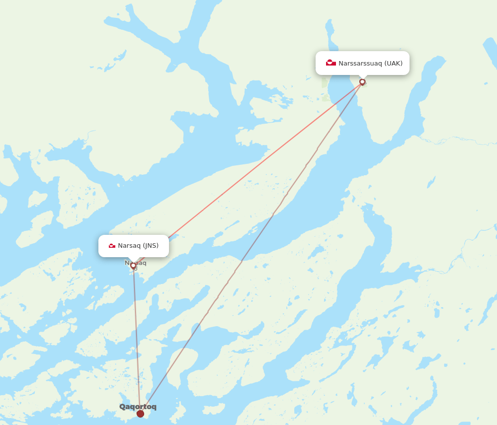 UAK to JNS flights and routes map