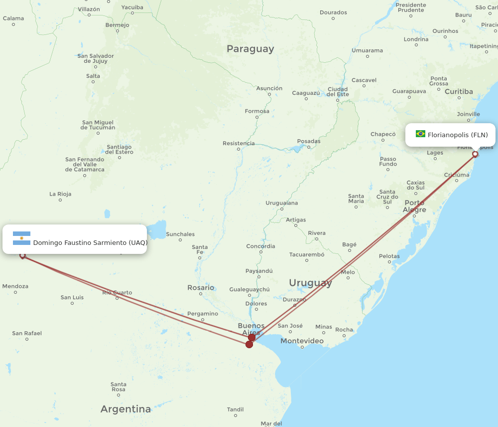 UAQ-FLN flight routes