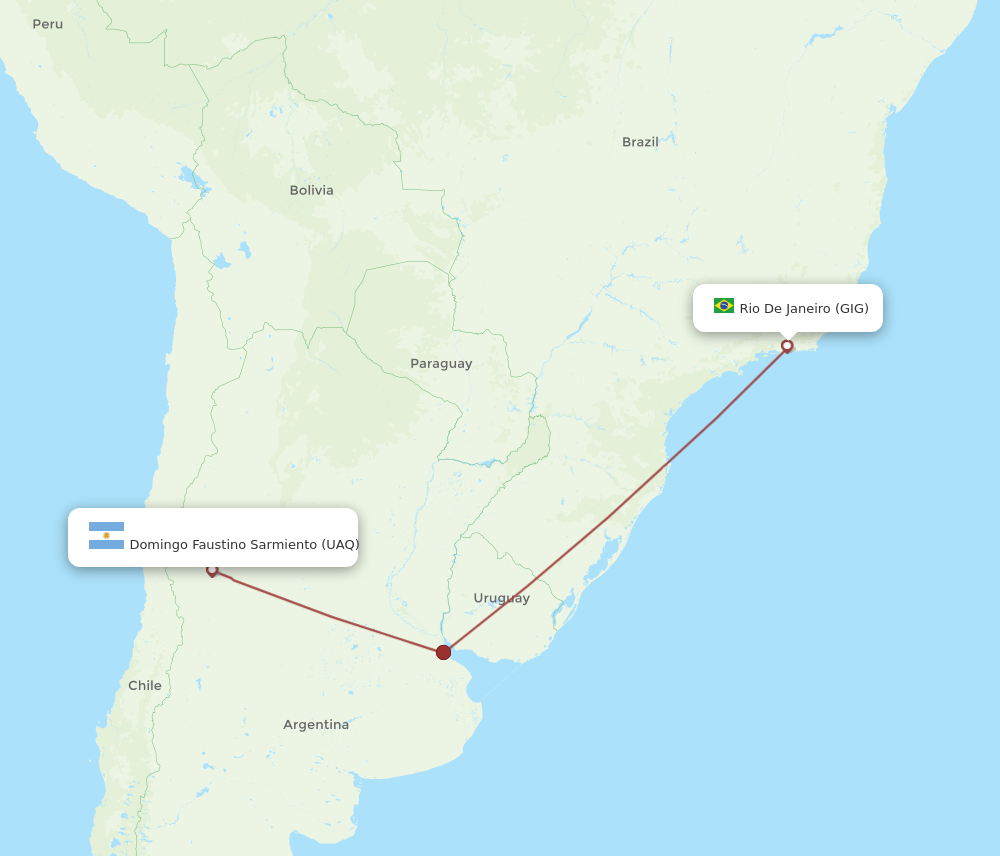 UAQ-GIG flight routes