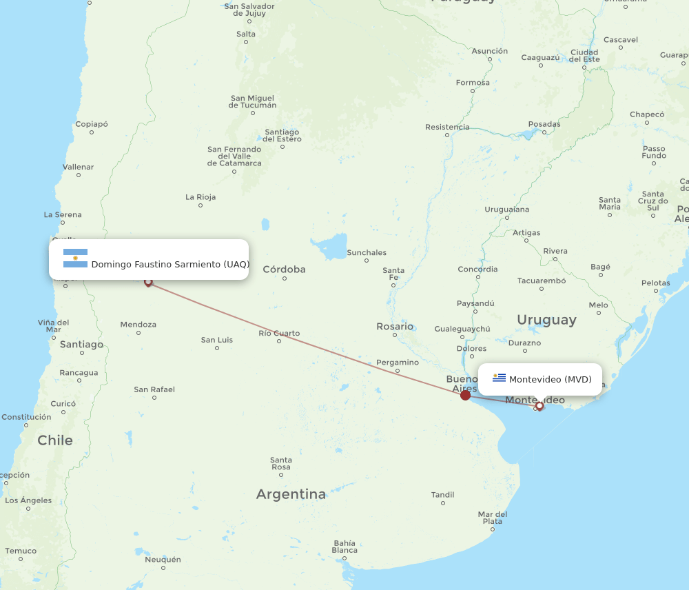 UAQ-MVD flight routes