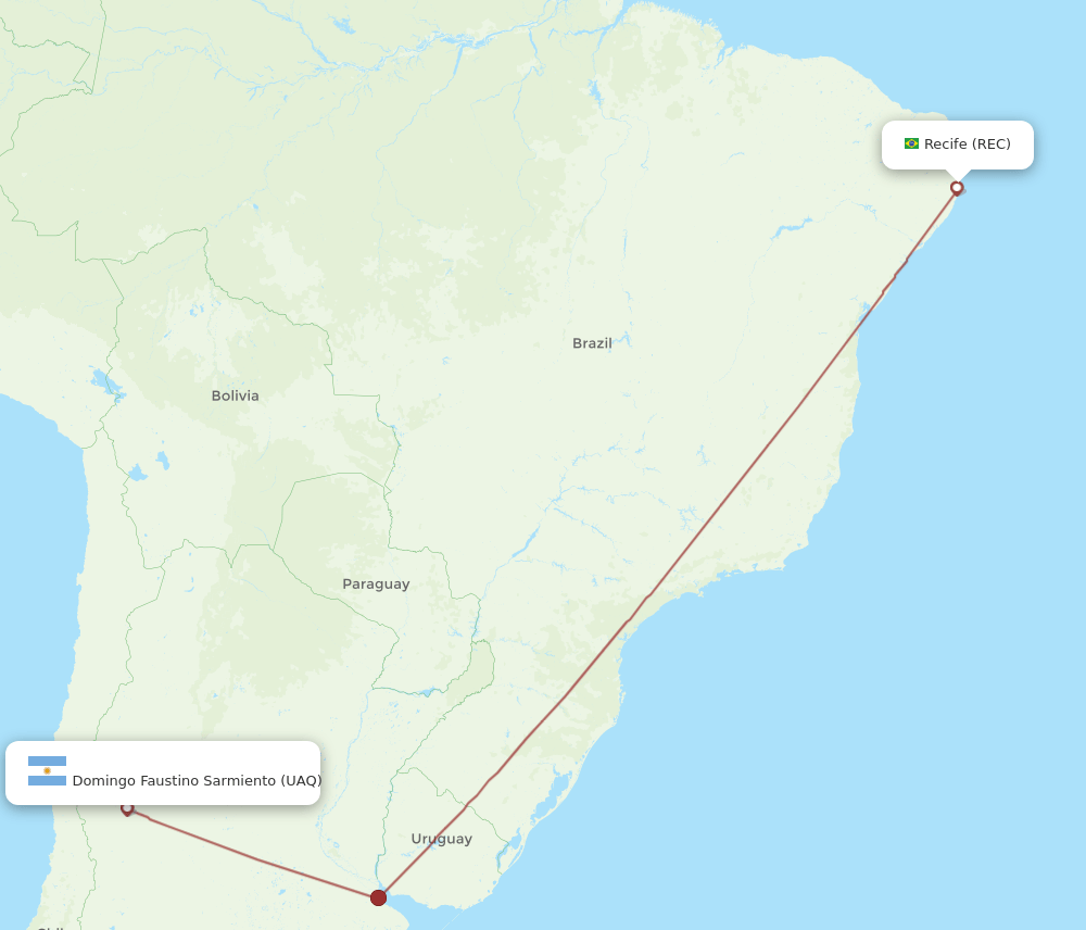 UAQ-REC flight routes