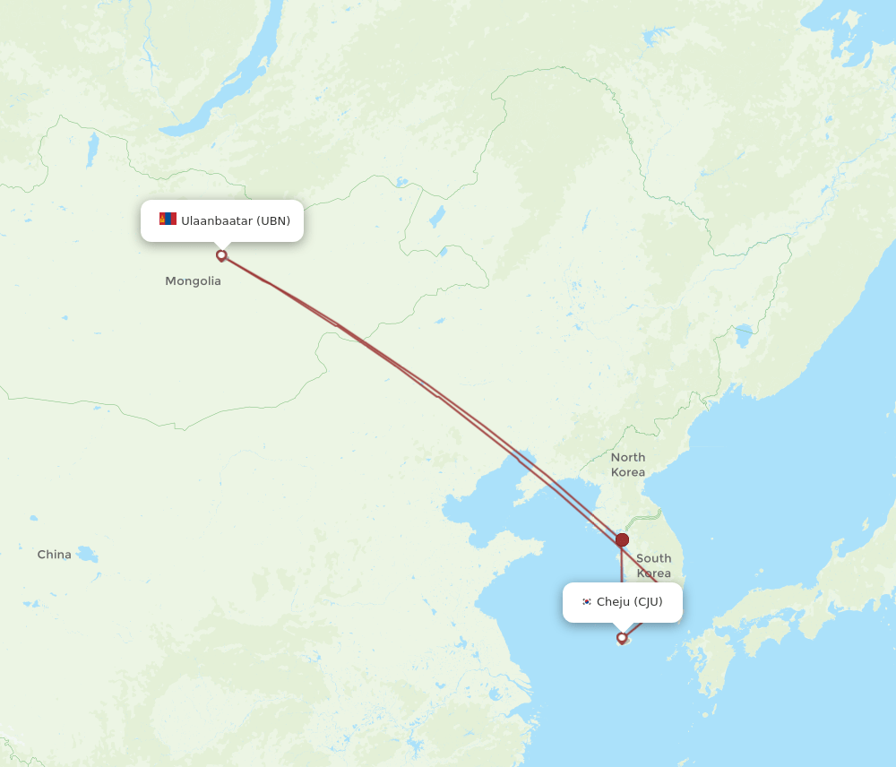UBN-CJU flight routes