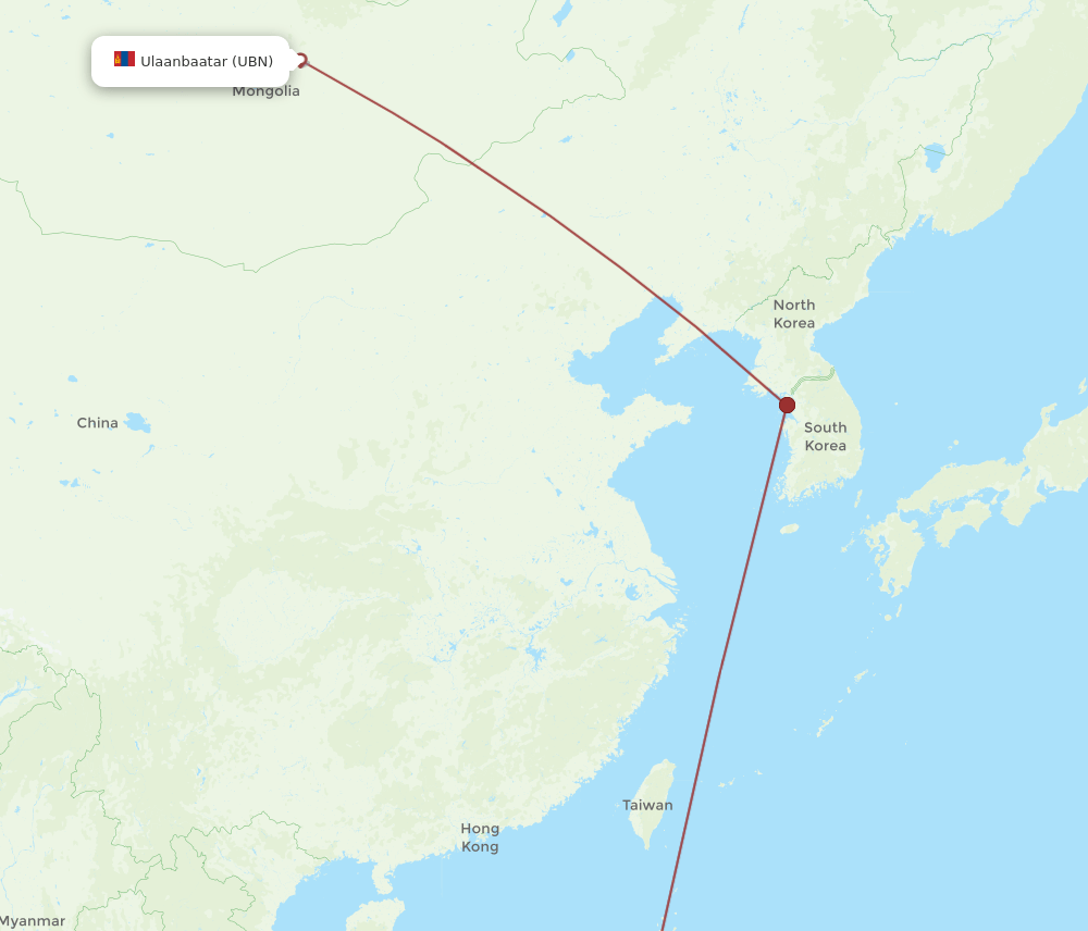 UBN-CRK flight routes
