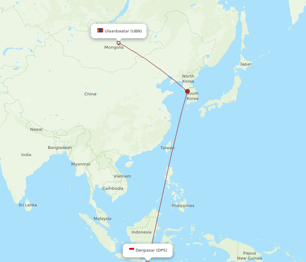 UBN-DPS flight routes