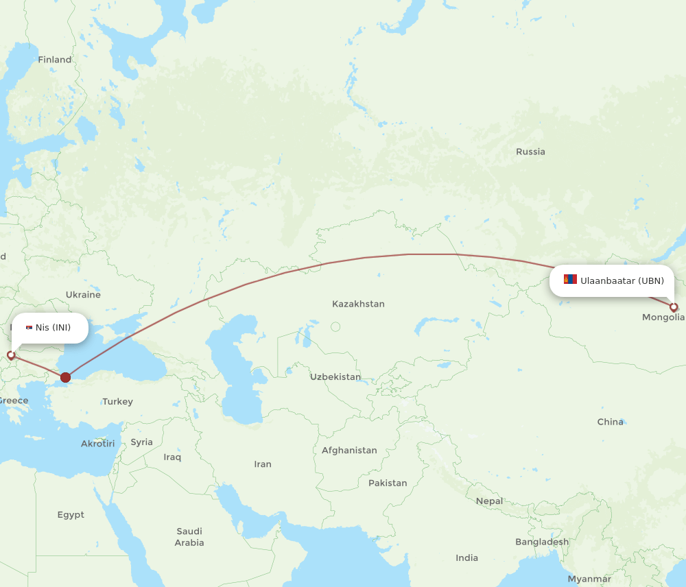 UBN-INI flight routes