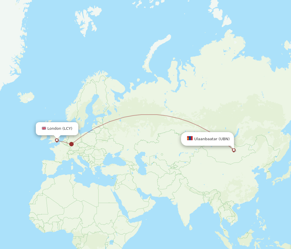 UBN-LCY flight routes