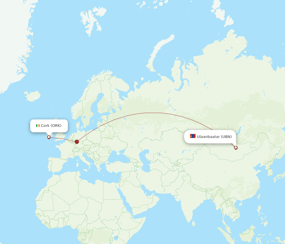 UBN-ORK flight routes