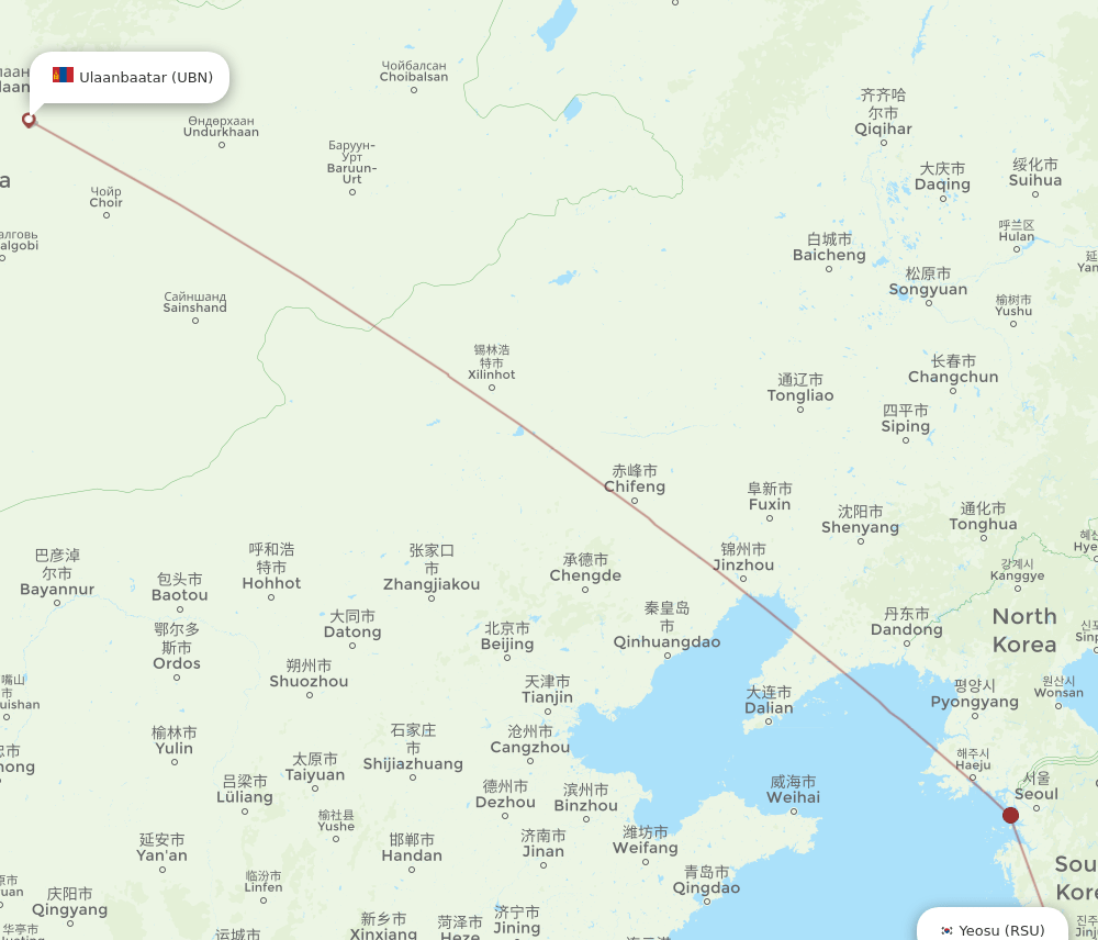 UBN-RSU flight routes