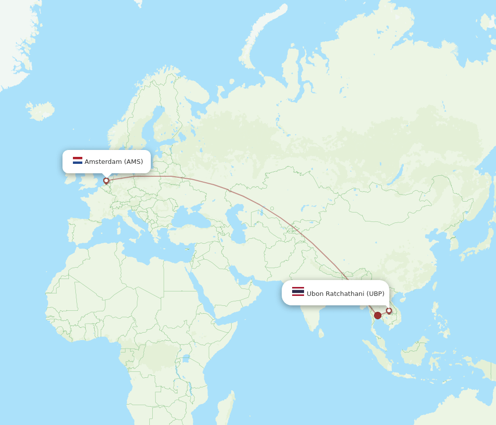 UBP-AMS flight routes