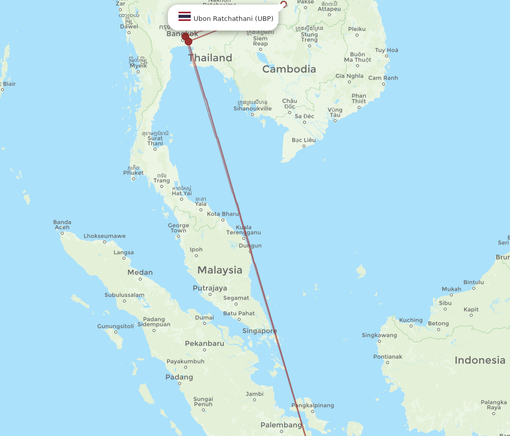 UBP to CGK flights and routes map
