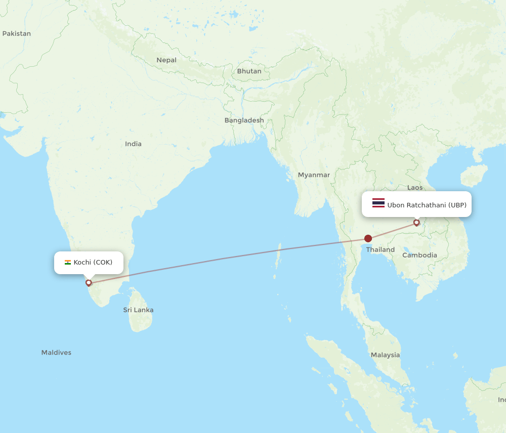UBP-COK flight routes