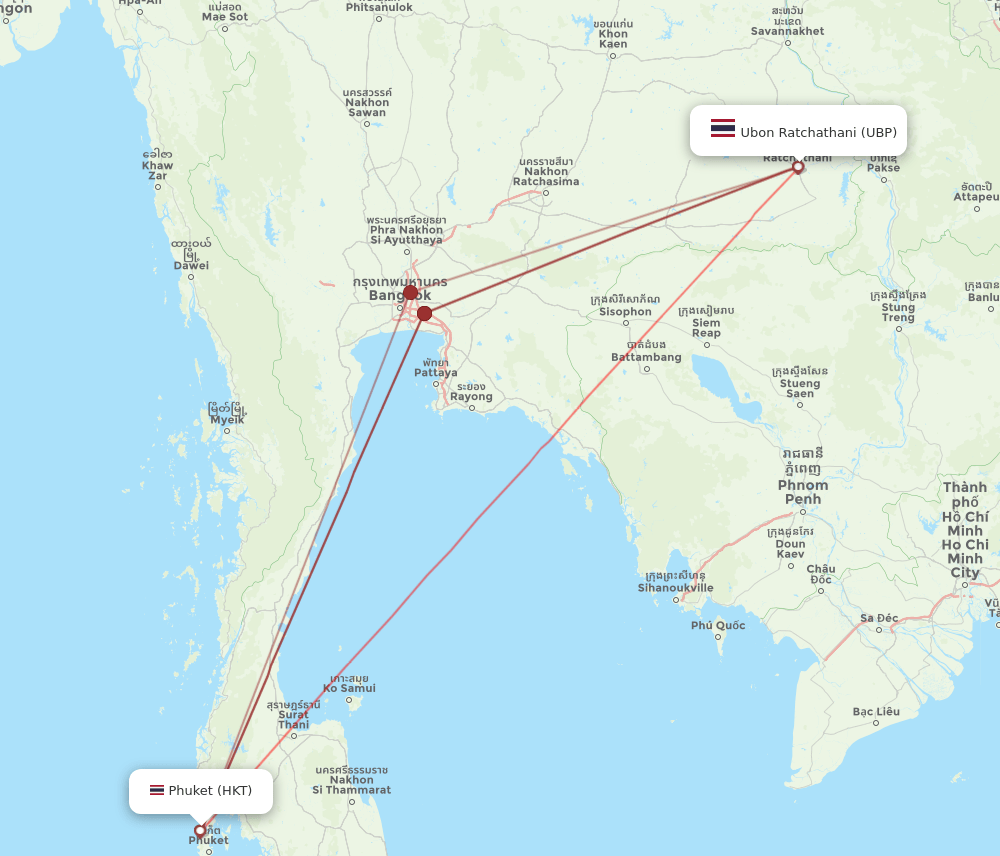 UBP-HKT flight routes