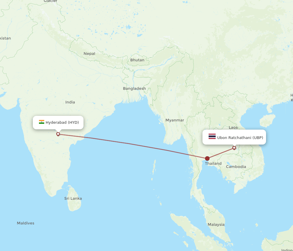 UBP-HYD flight routes