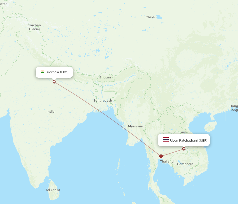UBP-LKO flight routes