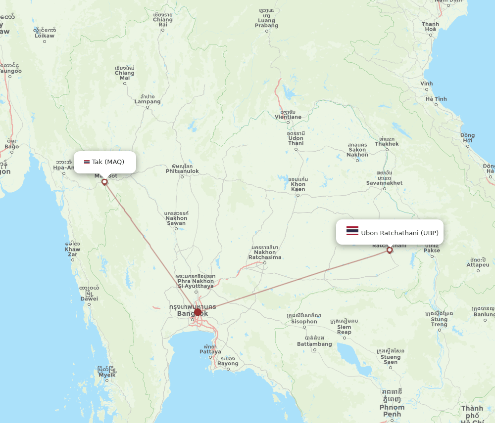 UBP-MAQ flight routes