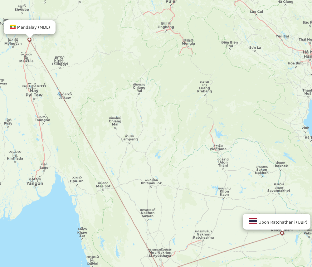 UBP-MDL flight routes