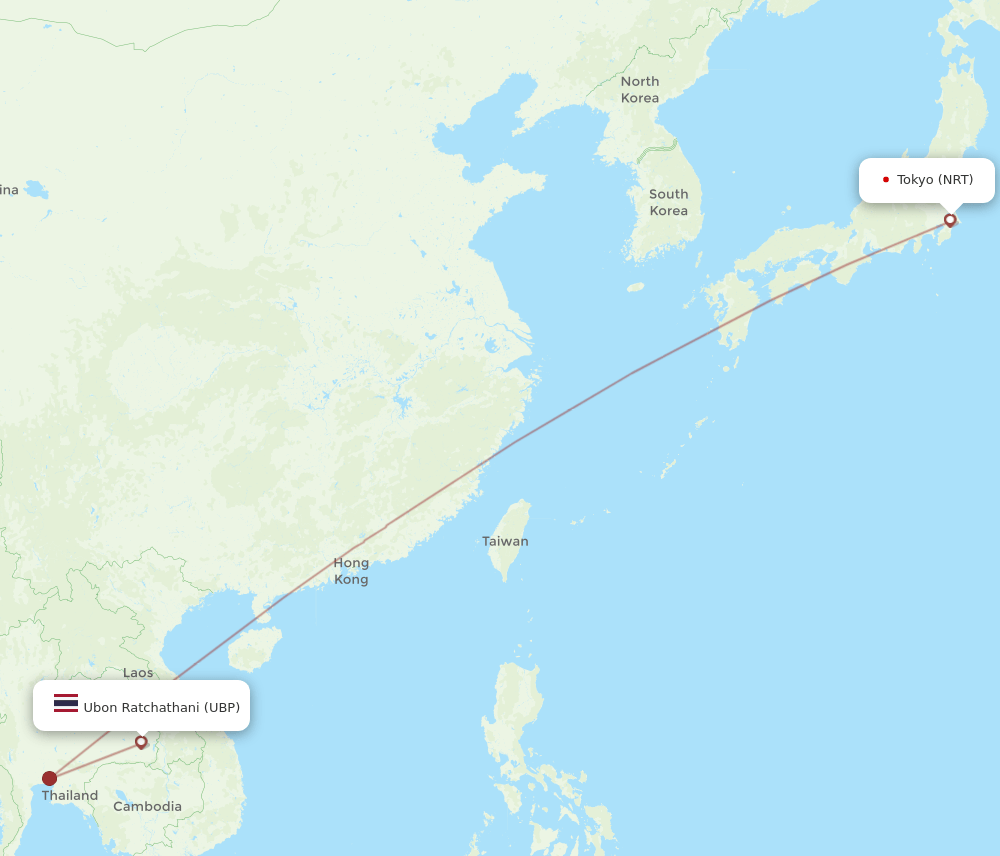 UBP-NRT flight routes