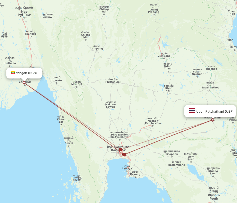 UBP-RGN flight routes