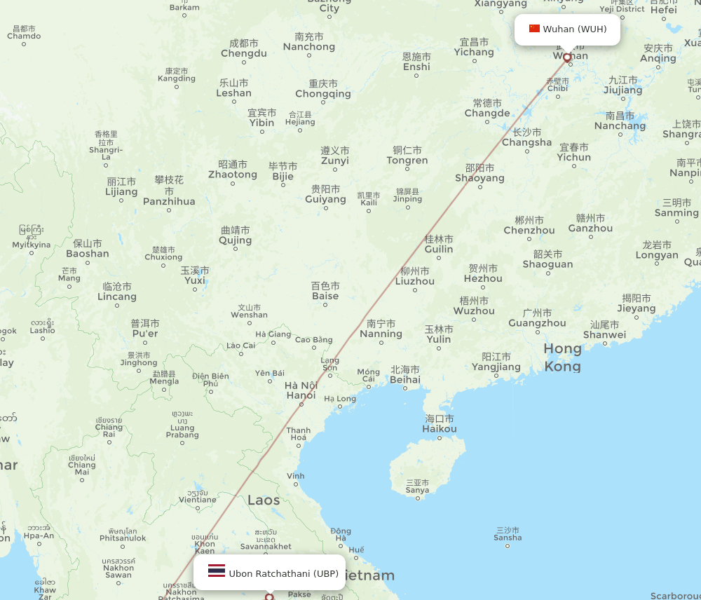 UBP-WUH flight routes