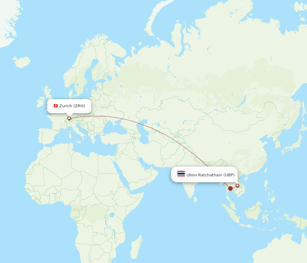 UBP-ZRH flight routes