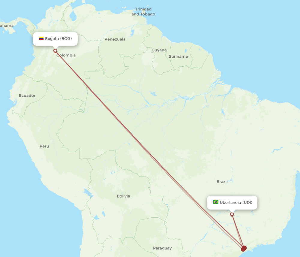 UDI-BOG flight routes