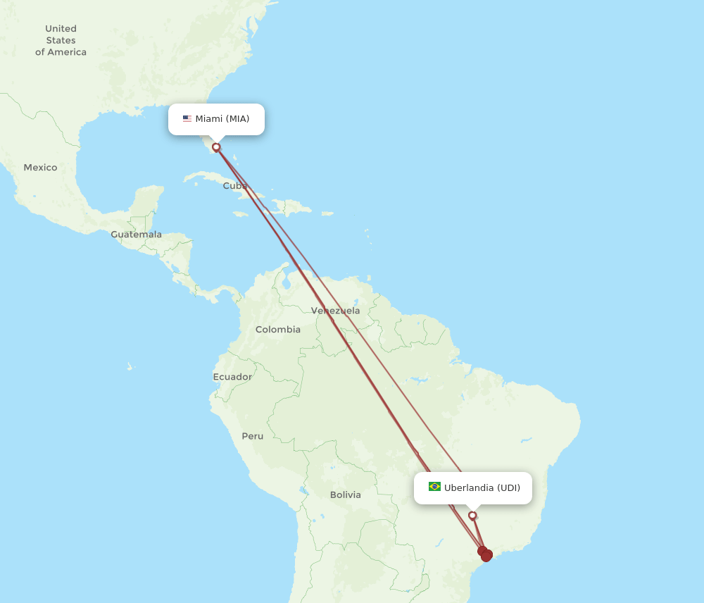 UDI-MIA flight routes