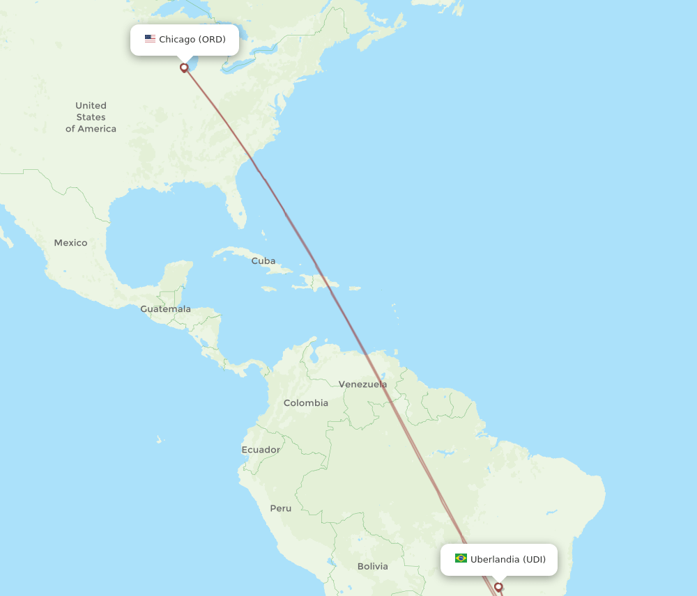 UDI-ORD flight routes