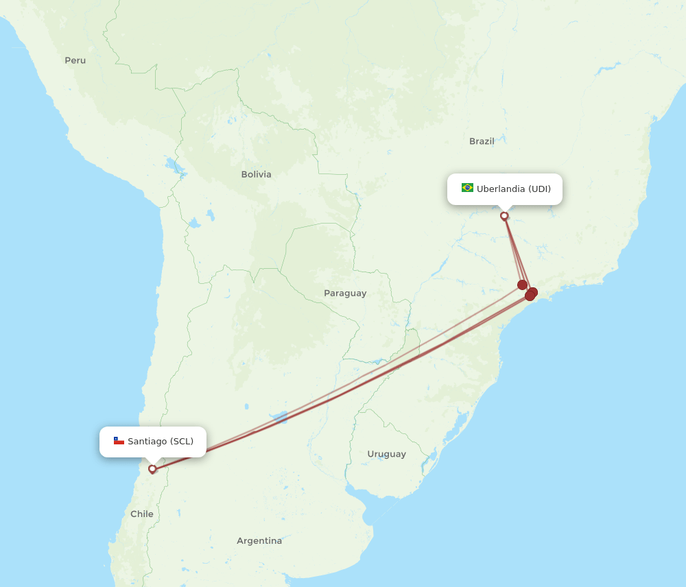 UDI-SCL flight routes