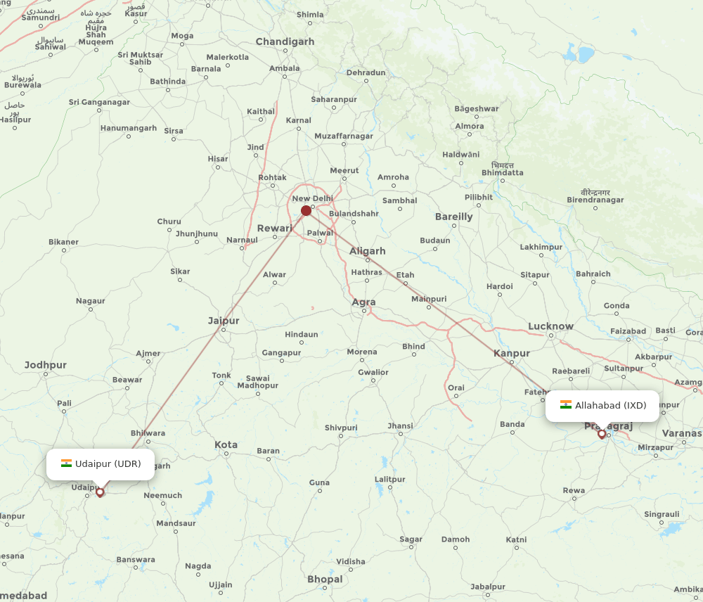 UDR-IXD flight routes