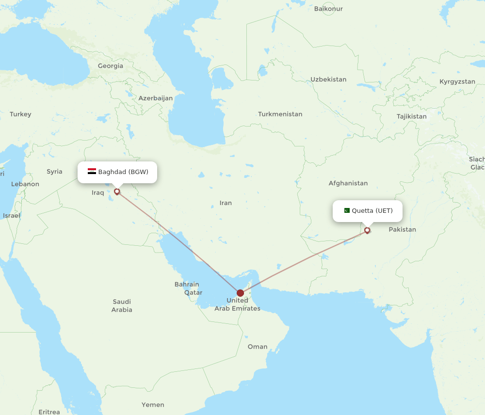 UET-BGW flight routes