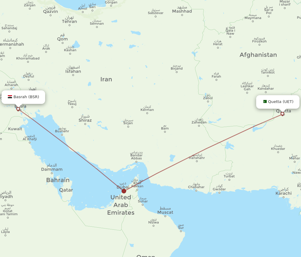UET-BSR flight routes