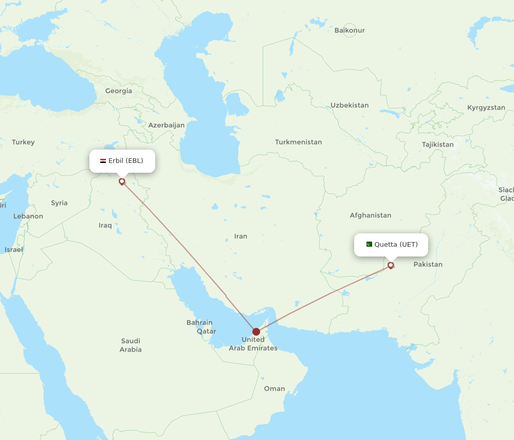 UET-EBL flight routes