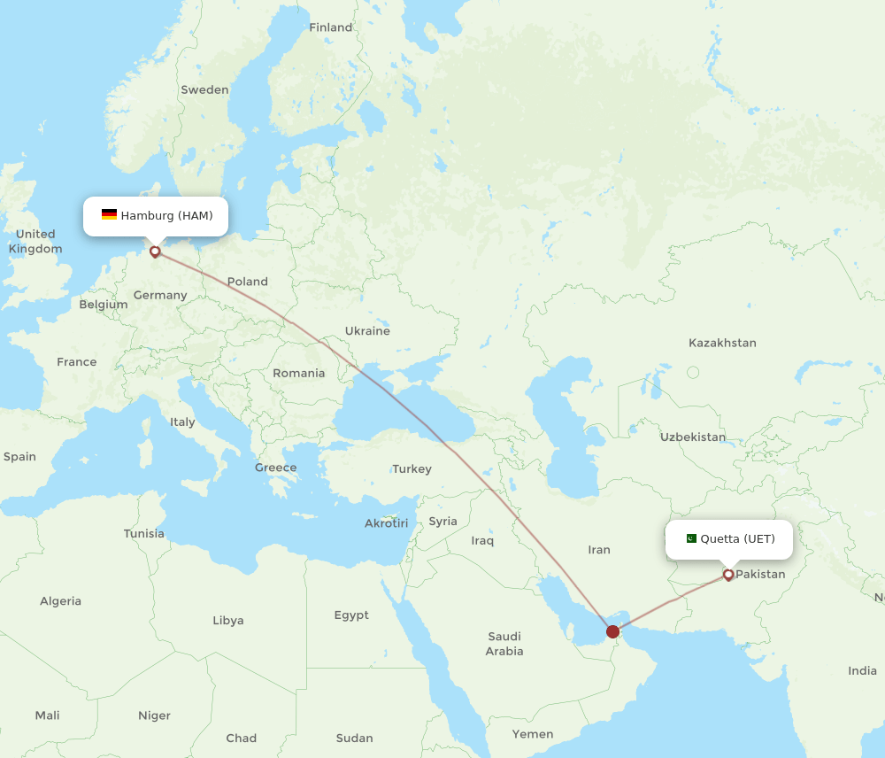 UET-HAM flight routes