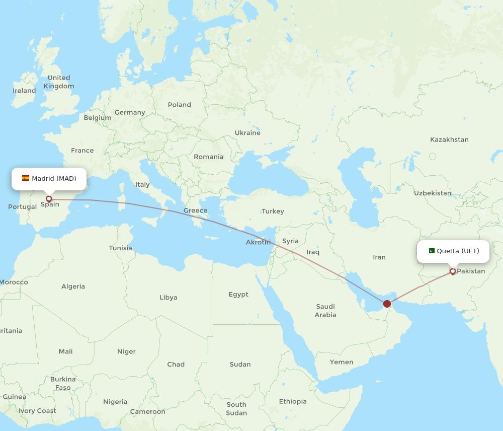 UET-MAD flight routes