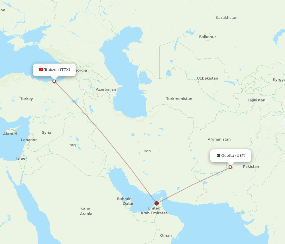 UET-TZX flight routes