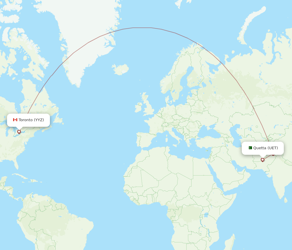 UET-YYZ flight routes